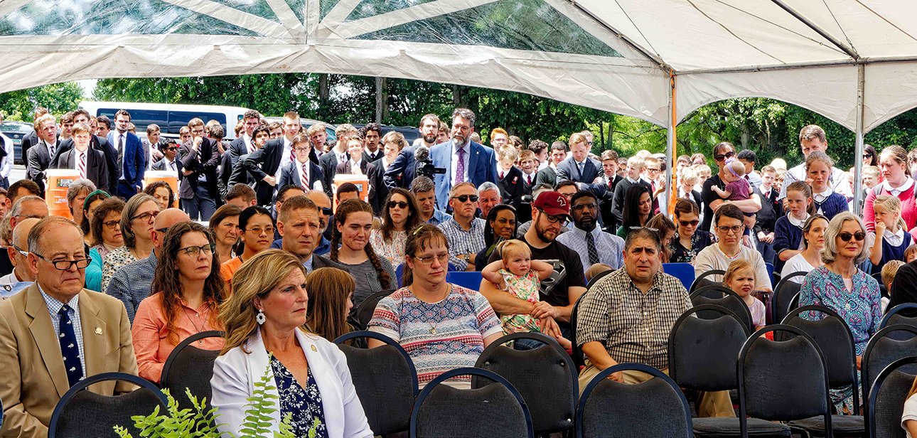 Attendees at the outdoor event